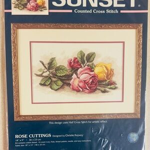 Dimensions Sunset counted cross stitch kit 13720 Rose Cuttings BRAND NEW